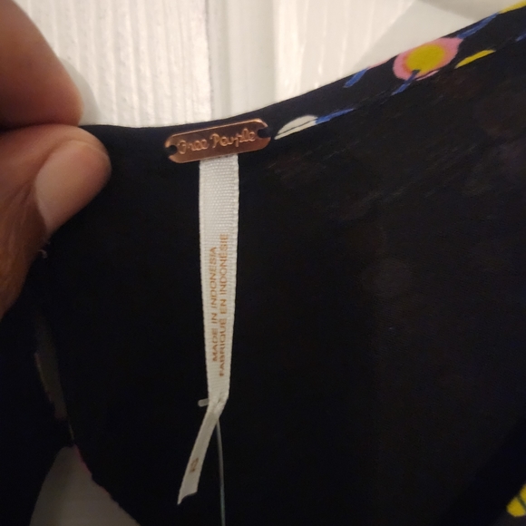 Free People Coryn Print Mini Dress in Black Combo Sz: 12 - Picture 9 of 10